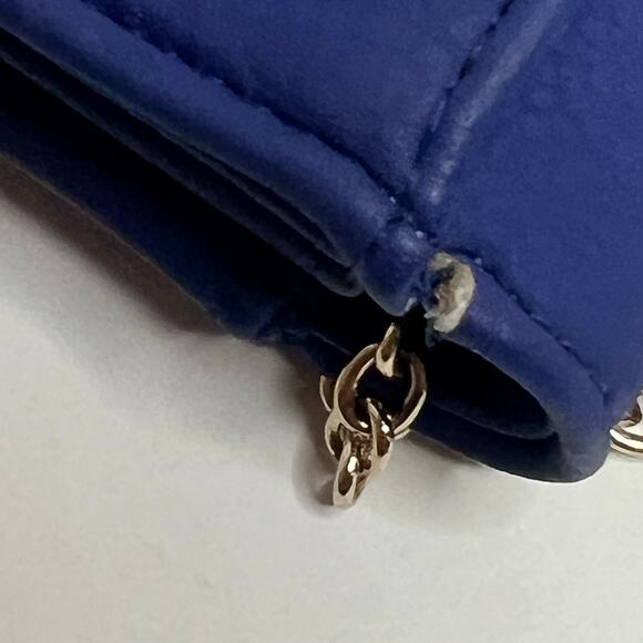 Crossbody Purse Dark Blue/Purple Faux Leather Safe Keeper with Gold Accents - Picture 11 of 12